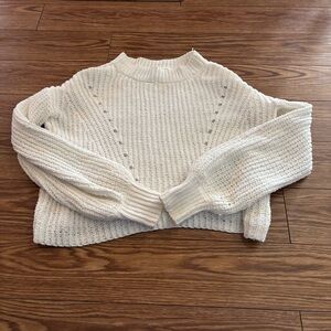 Generation K White Knitted Cropped Sweater